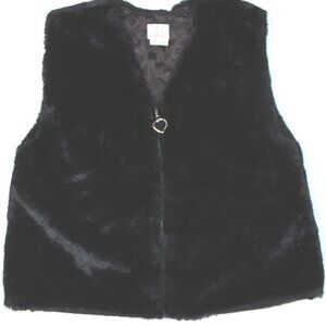Talbot's Kids Faux Fur Zippered Vest sz XXL 16 /18 Black